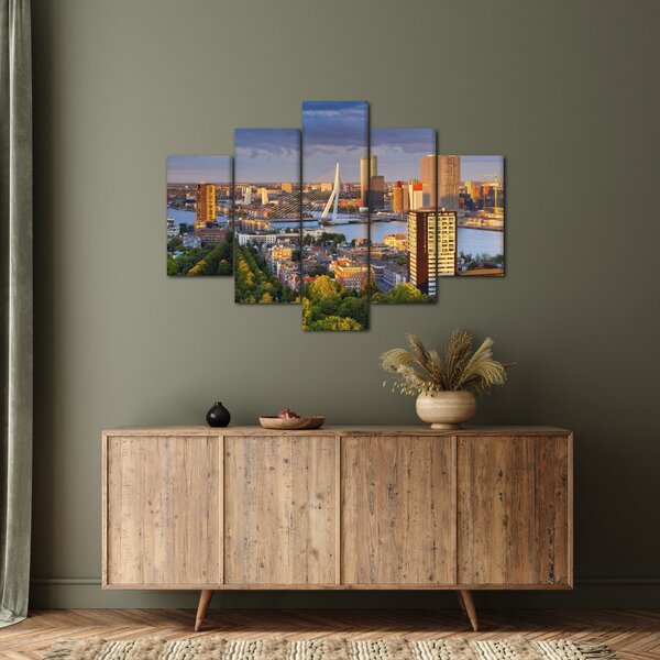 Obraz - Panorama Rotterdamu, Holandsko (150x105 cm)
