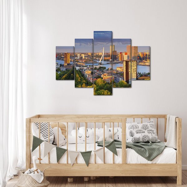 Obraz - Panorama Rotterdamu, Holandsko (150x105 cm)
