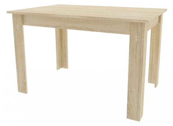 Jedálenský set 1 + 4, stôl UMEKO 120x80 cm dub sonoma + sivá stolička KITO
