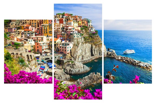 Obraz - Talianska dedinka Manarola (90x60 cm)