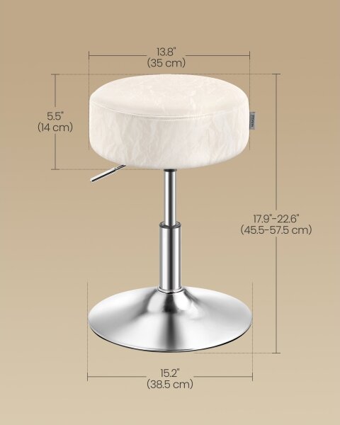 Taburet NUBE, priemer 38,5 cm, biely
