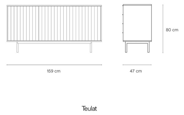 Biela nízka komoda 159x80 cm Sierra – Teulat