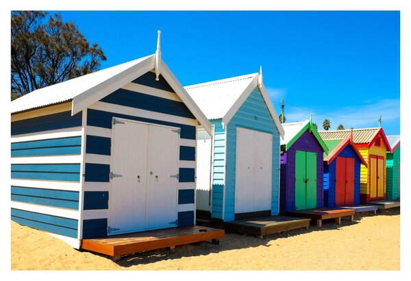 Obraz - Pláž Brighton, Melbourne, Austrália (90x60 cm)