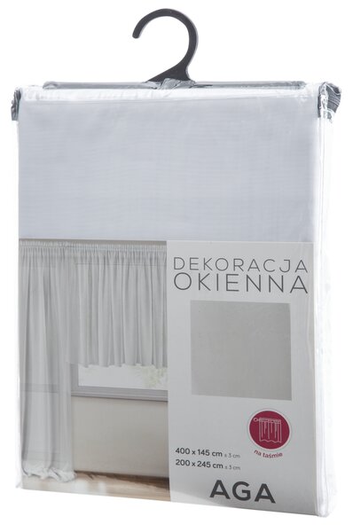ZÁCLONA NA PÁSKE AGA4 400X145 CM 200X245 CM BIELA