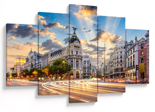Obraz - Calle Gran Vía, Madrid, Španielsko (150x105 cm)