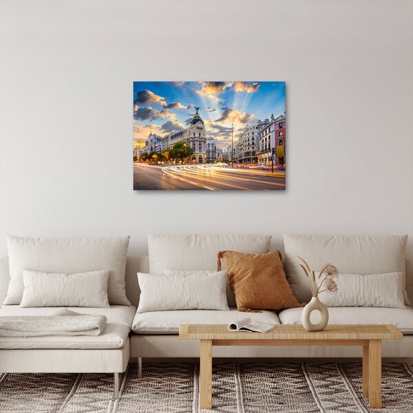 Obraz - Calle Gran Vía, Madrid, Španielsko (70x50 cm)