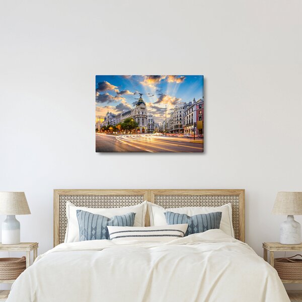 Obraz - Calle Gran Vía, Madrid, Španielsko (70x50 cm)