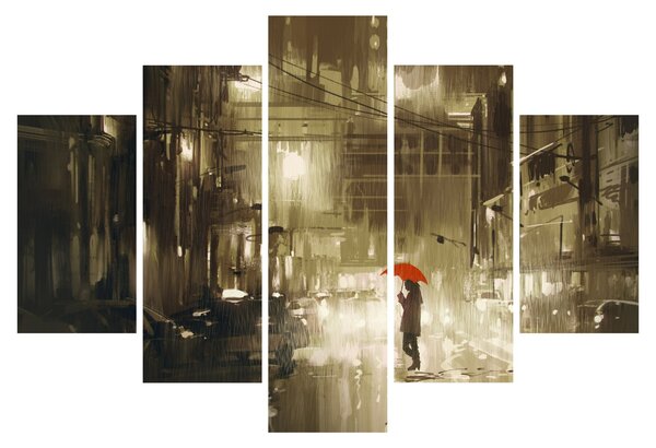Obraz - Žena za daždivej noci (150x105 cm)