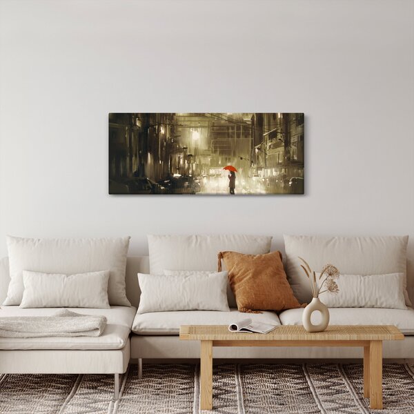 Obraz - Žena za daždivej noci (120x50 cm)
