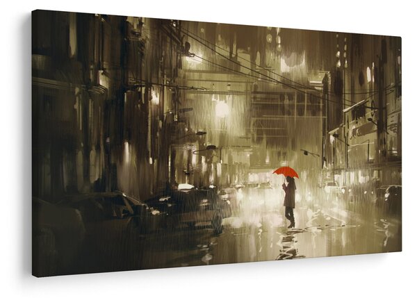 Obraz - Žena za daždivej noci (90x60 cm)