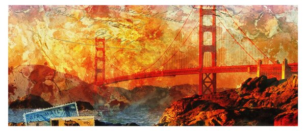 Obraz - Golden Gate, San Francisco, Kalifornia (120x50 cm)