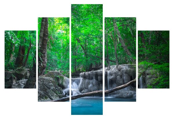 Obraz - Vodopád Erawan, Kanchanaburi, Thajsko (150x105 cm)