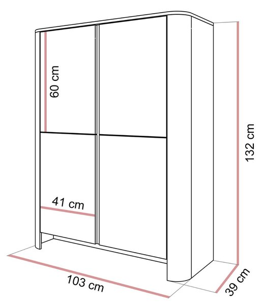 KOMODA DOLORES 4D KAŠMÍR 103 cm