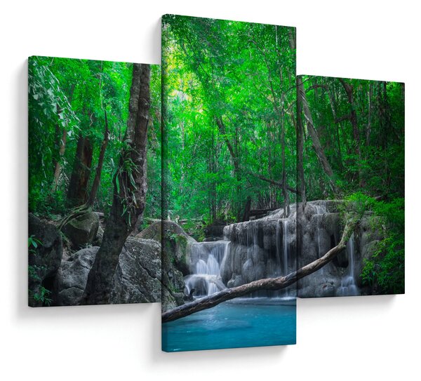 Obraz - Vodopád Erawan, Kanchanaburi, Thajsko (90x60 cm)