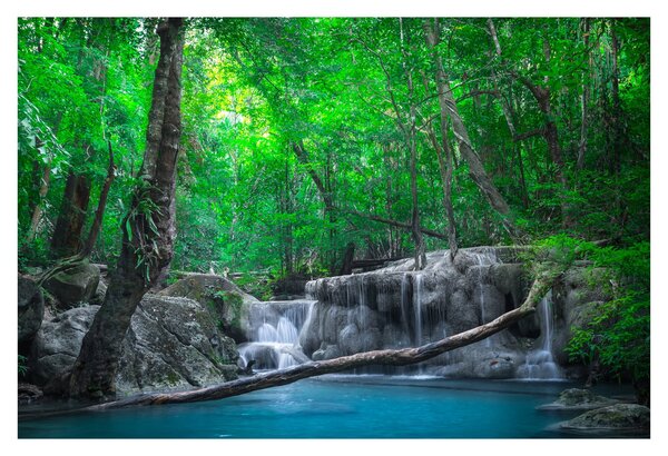 Obraz - Vodopád Erawan, Kanchanaburi, Thajsko (90x60 cm)