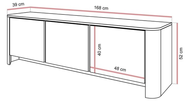 TV STOLÍK DOLORES KAŠMÍR 168 cm