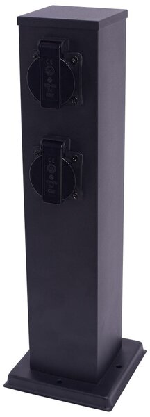 Elektrický záhradný stĺpik Electric, nerezová oceľ, 2 zásuvky, čierna, (40 cm)
