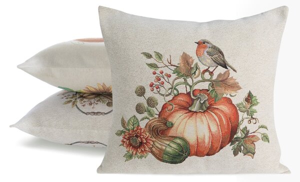 GOBELÍNOVÁ DEKORAČNÁ OBLIEČKA NA VANKÚŠ PUMPKIN2 45X45 CM VZOROVANÁ
