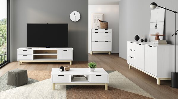 Komoda 2 dvere + 1 zásuvka BONITO 2 biely lak