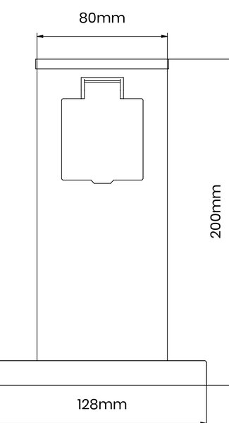 Elektrický záhradný stĺpik Electric, nerezová oceľ, 2 zásuvky, čierna, (20 cm)