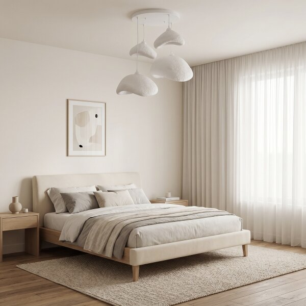 Brilagi - Závesný luster WABI SABI na lanku 4xE27/40W/230V pr. 90 cm, biely