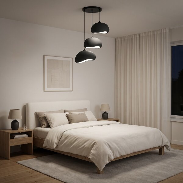 Brilagi - Závesný luster na lanku WABI SABI 3xE27/40W/230V priemer 60 cm čierna