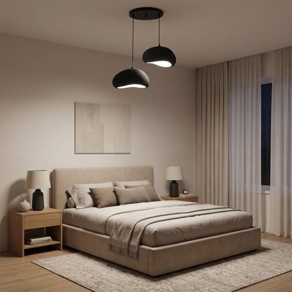 Brilagi - Závesné svietidlo na lanku WABI SABI 2xE27/40W/230V pr. 60 cm čierne