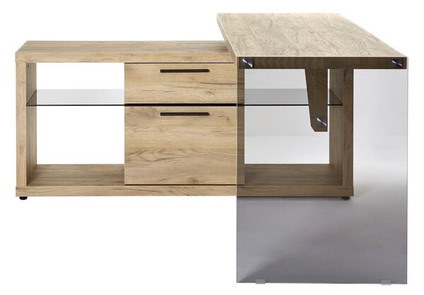 ROHOVÝ PÍSACÍ STÔL, farba duba, 141,8/140/74 cm MID.YOU - Online Only kancelárie, Online Only