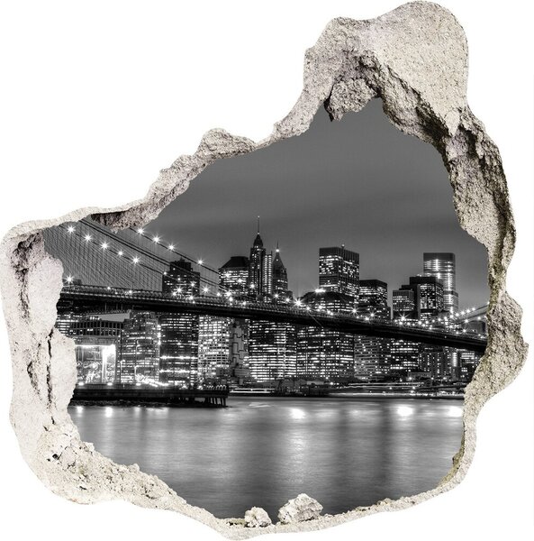 Díra 3D ve zdi nálepka Brooklyn bridge nd-p-94815409