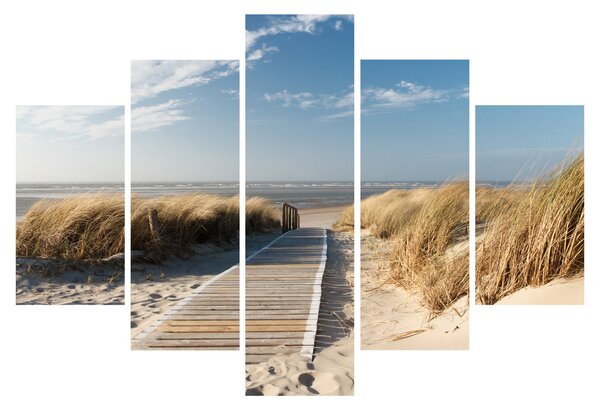 Obraz - Piesočná pláž na ostrove Langeoog, Nemecko (150x105 cm)