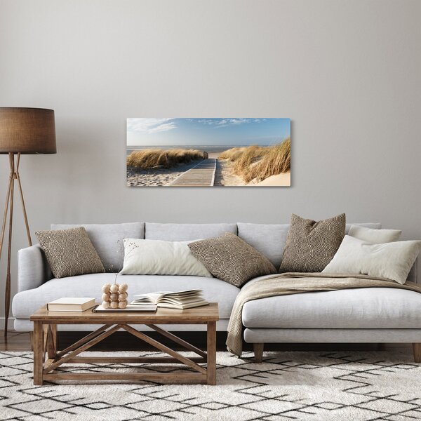 Obraz - Piesočná pláž na ostrove Langeoog, Nemecko (120x50 cm)