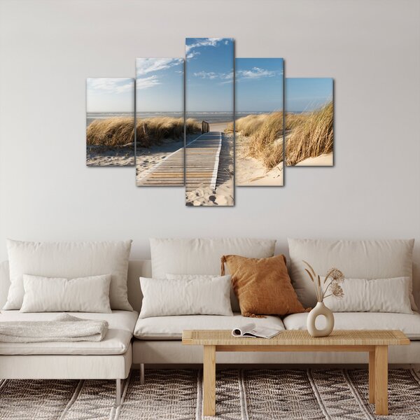 Obraz - Piesočná pláž na ostrove Langeoog, Nemecko (150x105 cm)