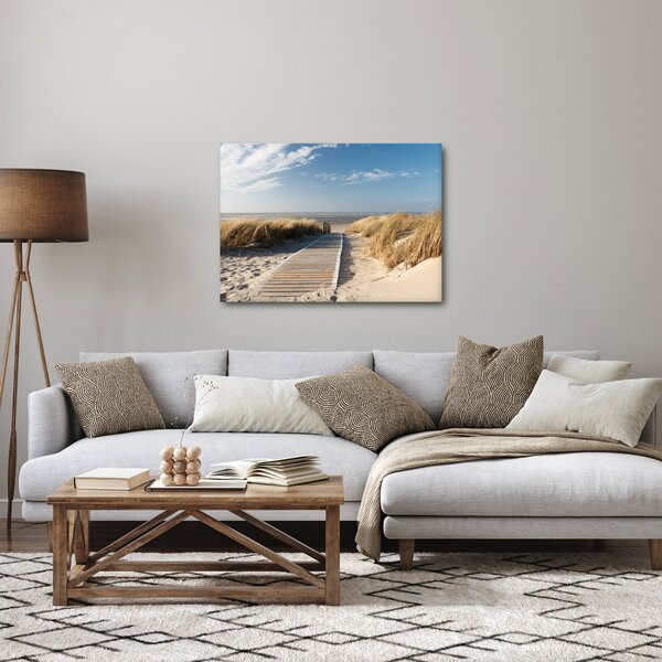 Obraz - Piesočná pláž na ostrove Langeoog, Nemecko (70x50 cm)