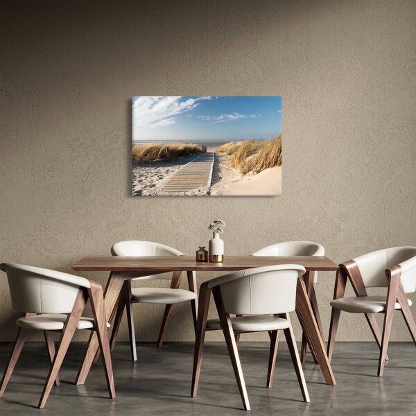 Obraz - Piesočná pláž na ostrove Langeoog, Nemecko (90x60 cm)