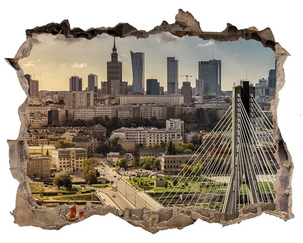 Fototapeta díra na zeď 3D Varšava poľsko nd-k-80613896