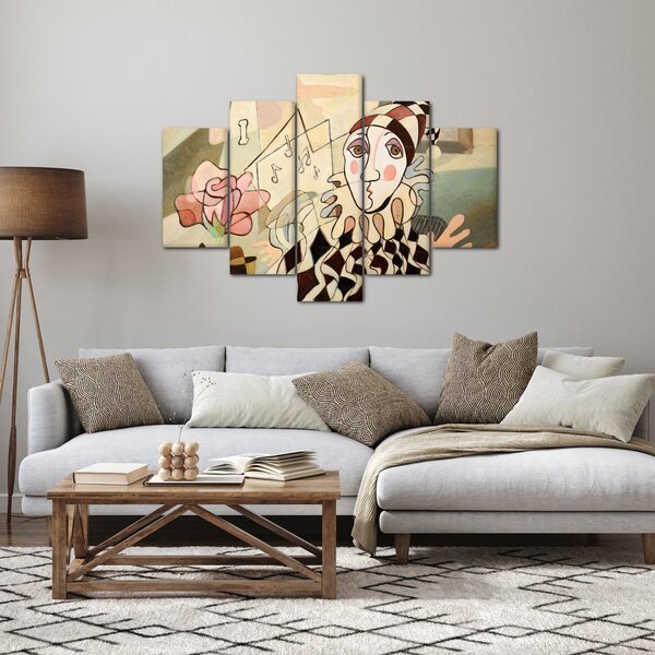 Obraz - Kubizmus - harlequin and rose (150x105 cm)