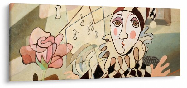 Obraz - Kubizmus - harlequin and rose (120x50 cm)