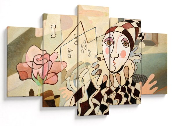 Obraz - Kubizmus - harlequin and rose (150x105 cm)
