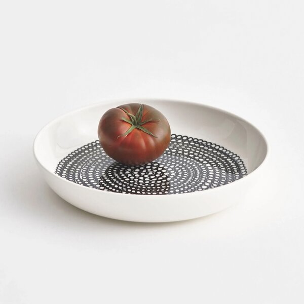Marimekko Hlboký tanier Oiva Räsymatto 20,5cm, čierny
