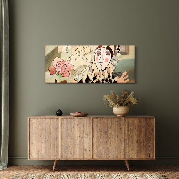 Obraz - Kubizmus - harlequin and rose (120x50 cm)