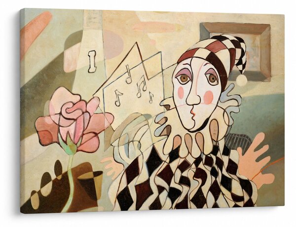 Obraz - Kubizmus - harlequin and rose (70x50 cm)