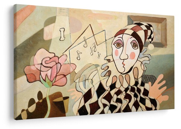 Obraz - Kubizmus - harlequin and rose (90x60 cm)