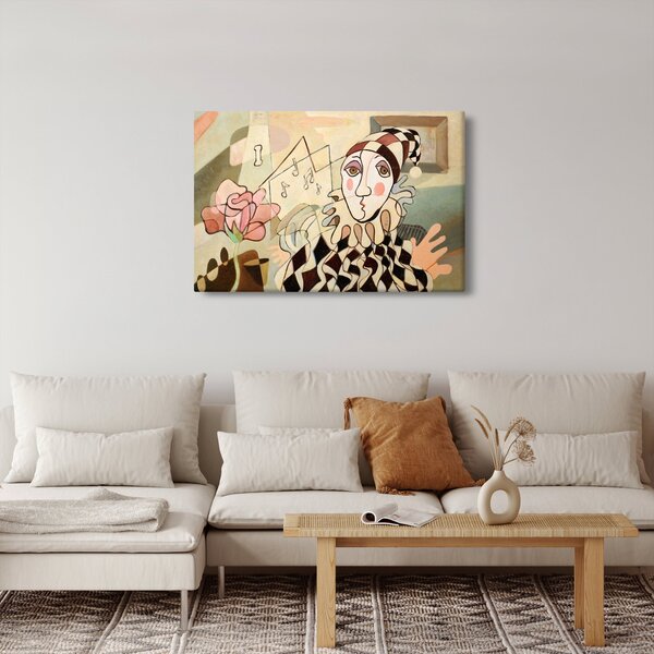 Obraz - Kubizmus - harlequin and rose (90x60 cm)