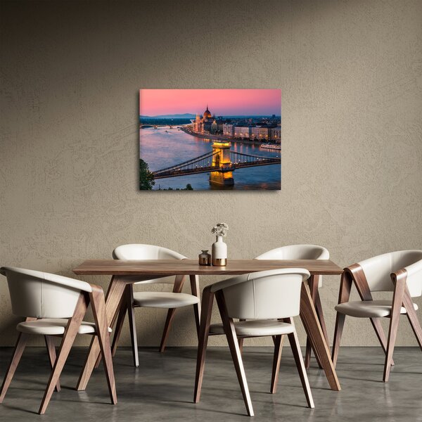 Obraz - Panorama mesta, Budapešť, Maďarsko (70x50 cm)