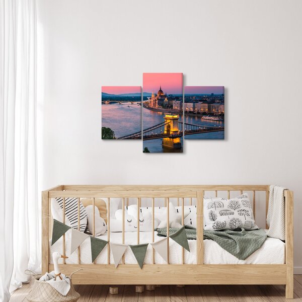 Obraz - Panorama mesta, Budapešť, Maďarsko (90x60 cm)