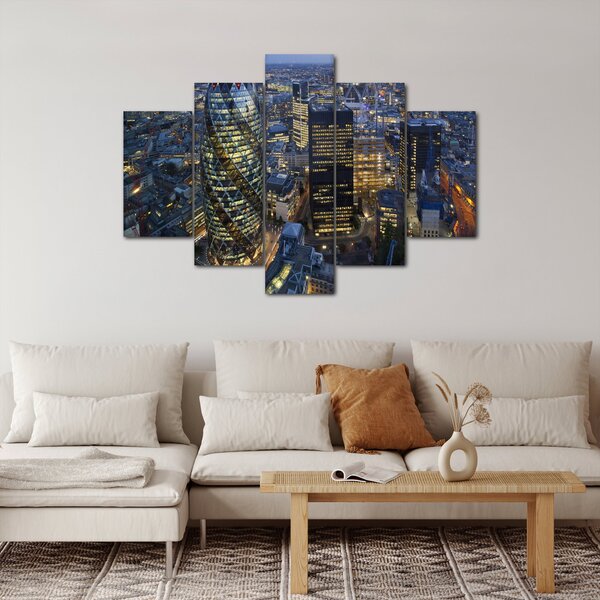 Obraz - Večerná panoráma Londýna (150x105 cm)
