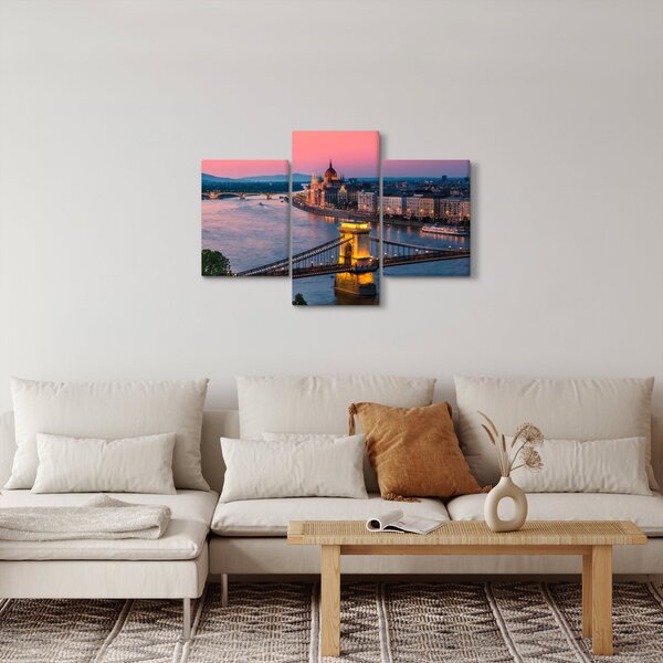 Obraz - Panorama mesta, Budapešť, Maďarsko (90x60 cm)
