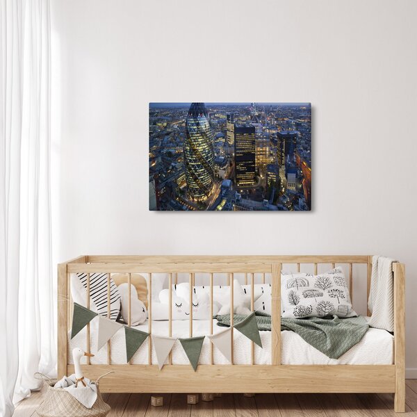 Obraz - Večerná panoráma Londýna (90x60 cm)
