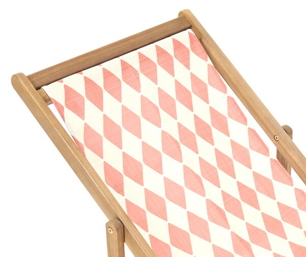 Sada 2 náhradných látkových poťahov na záhradné ležadlo svetločervená geometrický vzor polyester plážová stolička