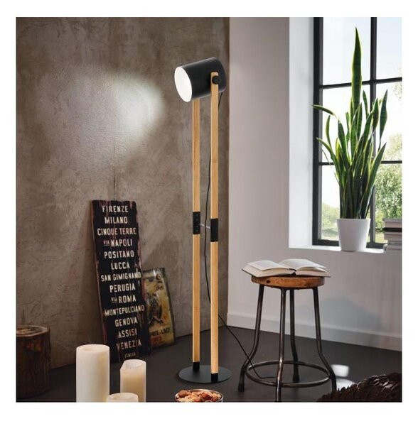 Eglo 43521 - Stojacia lampa HORNWOOD 1xE27/28W/230V